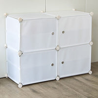 White Cube DIY Shoe Cabinet Rack Storage Portable Stackable Organiser Stand Furniture Kings Warehouse 