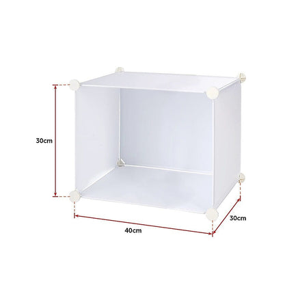 White Cube DIY Shoe Cabinet Rack Storage Portable Stackable Organiser Stand Furniture Kings Warehouse 
