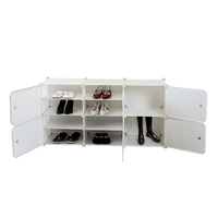 White Cube DIY Shoe Cabinet Rack Storage Portable Stackable Organiser Stand Furniture Kings Warehouse 