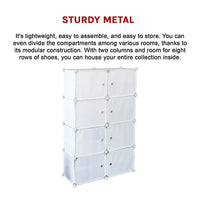 White Cube DIY Shoe Cabinet Rack Storage Portable Stackable Organiser Stand Furniture Kings Warehouse 