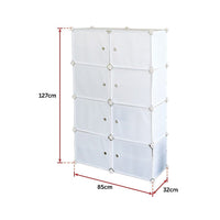 White Cube DIY Shoe Cabinet Rack Storage Portable Stackable Organiser Stand Furniture Kings Warehouse 