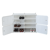 White Cube DIY Shoe Cabinet Rack Storage Portable Stackable Organiser Stand Furniture Kings Warehouse 
