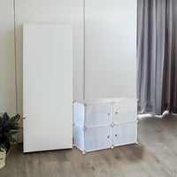 White Cube DIY Shoe Cabinet Rack Storage Portable Stackable Organiser Stand Furniture Kings Warehouse 