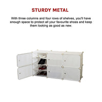 White Cube DIY Shoe Cabinet Rack Storage Portable Stackable Organiser Stand Furniture Kings Warehouse 