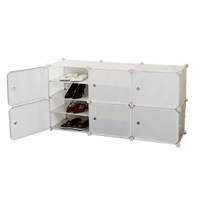 White Cube DIY Shoe Cabinet Rack Storage Portable Stackable Organiser Stand Furniture Kings Warehouse 