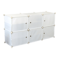 White Cube DIY Shoe Cabinet Rack Storage Portable Stackable Organiser Stand Furniture Kings Warehouse 