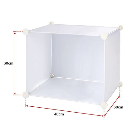White Cube DIY Shoe Cabinet Rack Storage Portable Stackable Organiser Stand Furniture Kings Warehouse 