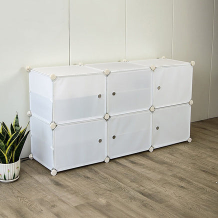 White Cube DIY Shoe Cabinet Rack Storage Portable Stackable Organiser Stand Furniture Kings Warehouse 