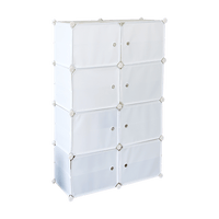 White Cube DIY Shoe Cabinet Rack Storage Portable Stackable Organiser Stand Furniture Kings Warehouse 