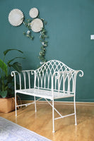 White Lavinia Iron Outdoor Bench Furniture Kings Warehouse 