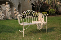 White Lavinia Iron Outdoor Bench Furniture Kings Warehouse 