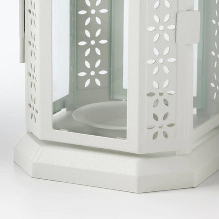 White Metal Miners Lantern Summer Wedding Home Party Room Balconey Deck Decoration 21cm Tealight Candle Kings Warehouse 