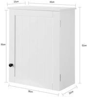 White Wall Cabinet with Door 40x52cm Kings Warehouse 