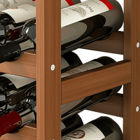 Wine Rack Free Standing 15 Bottles with 6 Glasses Holder Bamboo Wine Storage Home & Garden Kings Warehouse 