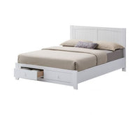 Wisteria Bed Frame Double Size Mattress Base Storage Drawer Timber Wood - White