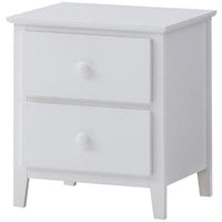 Wisteria Bedside Nightstand 2 Drawers Storage Cabinet Shelf Side Table - White Kings Warehouse 