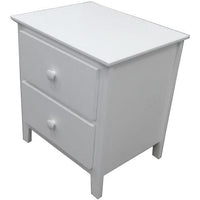 Wisteria Bedside Nightstand 2 Drawers Storage Cabinet Shelf Side Table - White Kings Warehouse 