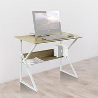 Wood & Metal Computer Desk with Shelf Home Office Furniture Furniture Kings Warehouse 