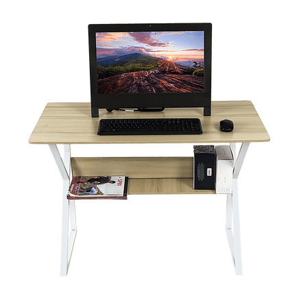 Wood & Metal Computer Desk with Shelf Home Office Furniture Furniture Kings Warehouse 