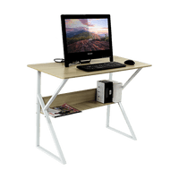 Wood & Metal Computer Desk with Shelf Home Office Furniture Furniture Kings Warehouse 