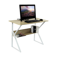 Wood & Metal Computer Desk with Shelf Home Office Furniture Furniture Kings Warehouse 