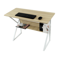 Wood & Metal Computer Desk with Shelf Home Office Furniture Furniture Kings Warehouse 