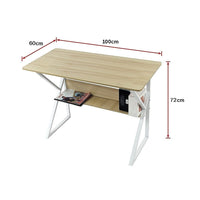 Wood & Metal Computer Desk with Shelf Home Office Furniture Furniture Kings Warehouse 