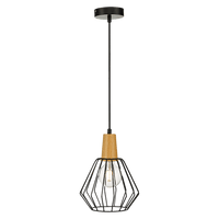 Wood Pendant Light Bar Black Lamp Kitchen Modern Ceiling Lighting KingsWarehouse 
