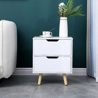 Wooden Bedside Table 2 Drawers Cabinet Storage Night Stand Furniture Kings Warehouse 