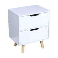 Wooden Bedside Table 2 Drawers Cabinet Storage Night Stand Furniture Kings Warehouse 