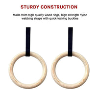 Wooden Gymnastic Rings Olympic Gym Strength Training Kings Warehouse 