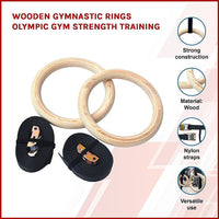 Wooden Gymnastic Rings Olympic Gym Strength Training Kings Warehouse 