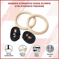 Wooden Gymnastic Rings Olympic Gym Strength Training Sports & Fitness Kings Warehouse 