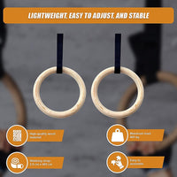 Wooden Gymnastic Rings Olympic Gym Strength Training Sports & Fitness Kings Warehouse 