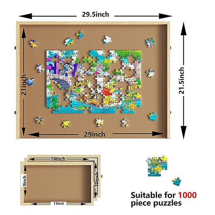 Wooden Jigsaw Puzzle Table Board Storage Table Tray Puzzle For Adult Kid Baby & Kids Kings Warehouse 