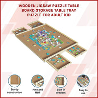 Wooden Jigsaw Puzzle Table Board Storage Table Tray Puzzle For Adult Kid Baby & Kids Kings Warehouse 
