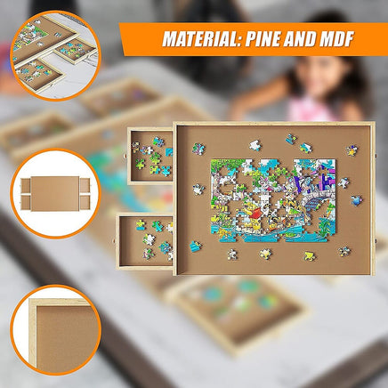 Wooden Jigsaw Puzzle Table Board Storage Table Tray Puzzle For Adult Kid Baby & Kids Kings Warehouse 