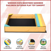 Wooden Kids Backyard Sandbox Children Outdoor Play Toy Sandpit Baby & Kids Kings Warehouse 