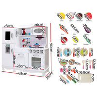 Wooden Kitchen Set Pretend Play Toys Cooking Food Sets Children White Kings Warehouse 
