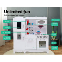Wooden Kitchen Set Pretend Play Toys Cooking Food Sets Children White Kings Warehouse 
