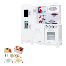 Wooden Kitchen Set Pretend Play Toys Cooking Food Sets Children White Kings Warehouse 