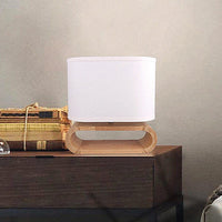 Wooden Modern Table Lamp Timber Bedside Lighting Desk Reading Light Brown White KingsWarehouse 