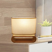 Wooden Modern Table Lamp Timber Bedside Lighting Desk Reading Light Brown White KingsWarehouse 