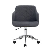 Wooden Office Chair Fabric Seat Grey Furniture Kings Warehouse 