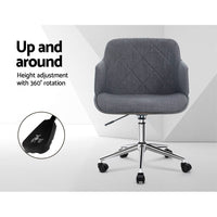 Wooden Office Chair Fabric Seat Grey Furniture Kings Warehouse 