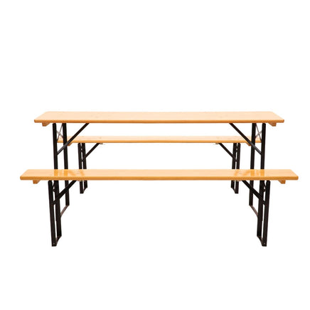 Wooden Outdoor Foldable Bench Set - Natural Easter Eggciting Deals Kings Warehouse 