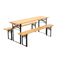 Wooden Outdoor Foldable Bench Set - Natural Easter Eggciting Deals Kings Warehouse 
