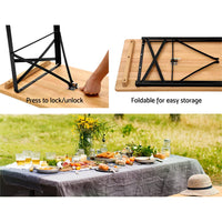Wooden Outdoor Foldable Bench Set - Natural Easter Eggciting Deals Kings Warehouse 