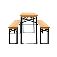 Wooden Outdoor Foldable Bench Set - Natural Easter Eggciting Deals Kings Warehouse 