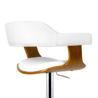 Wooden PU Leather Bar Stool - White and Chrome Furniture Frenzy Kings Warehouse 